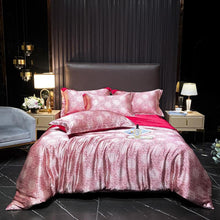 Cargue la imagen en el visor de la galería, Luxury Soft 4Pcs Rayon Satin Breathable Duvet Cover Bedding Set - www.novixan.com
