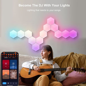 Smart RGBIC Light Board Sechseckige Lampe mit Sprachsteuerung