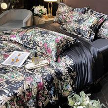 Laden Sie das Bild in den Galerie-Viewer, Luxury Soft 4Pcs Rayon Satin Breathable Duvet Cover Bedding Set - www.novixan.com
