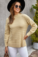 Cargue la imagen en el visor de la galería, Solid Color Stand Collar Textured Sweater - www.novixan.com
