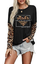 Load image into Gallery viewer, Long Sleeve Top with Leopard Print

