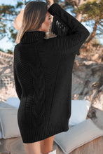 Load image into Gallery viewer, Twist Fringe Casual High Neck Sweater Dress
