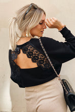Load image into Gallery viewer, V Neck Lace Patch Back Sweater - www.novixan.com
