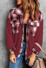 Load image into Gallery viewer, Plaid Patchwork Buttoned Pocket Sherpa Jacket
