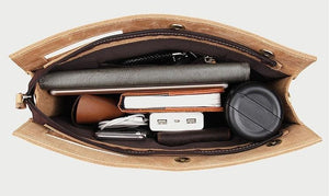 Leather Briefcase Documents Pouch and Handbag - www.novixan.com