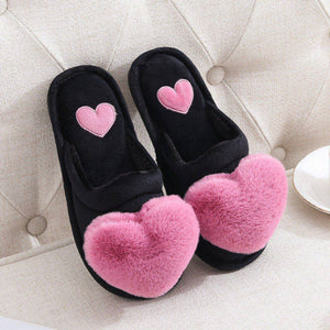 Women's Warm Love Heart Slippers - www.novixan.com