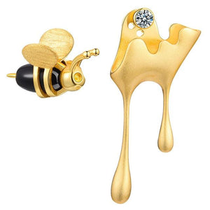 Handmade Bee and Dripping Honey Earrings - www.novixan.com