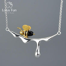 Load image into Gallery viewer, 18K Gold Bee and Dripping Honey Pendant Necklace - www.novixan.com

