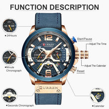Load image into Gallery viewer, CURREN Sports Leather Watches - www.novixan.com
