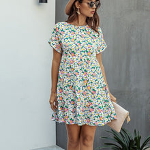 Cargue la imagen en el visor de la galería, Woman&#39;s Summer Print Short-Sleeved Dress - www.novixan.com
