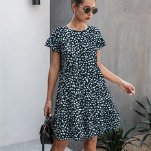 Cargue la imagen en el visor de la galería, Woman&#39;s Summer Print Short-Sleeved Dress - www.novixan.com
