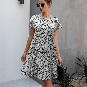 Woman's Summer Print Short-Sleeved Dress - www.novixan.com