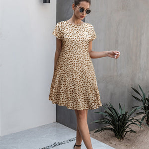 Woman's Summer Print Short-Sleeved Dress - www.novixan.com