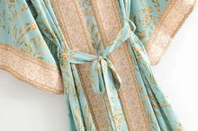 Laden Sie das Bild in den Galerie-Viewer, Floral Beach Cotton Kimono Swimwear With Sashes Bohemian Cover-Up - www.novixan.com
