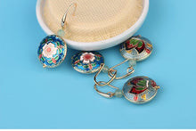 Laden Sie das Bild in den Galerie-Viewer, Vintage Colorful Floral Drop Earrings - www.novixan.com
