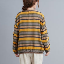Laden Sie das Bild in den Galerie-Viewer, Women&#39;s Cotton Linen Long Sleeve V-neck T-shirts - www.novixan.com
