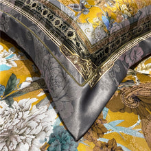 Load image into Gallery viewer, Vintage Vibrant Birds Blossom Gold Duvet Cover Queen/King Size 4 Pcs - www.novixan.com
