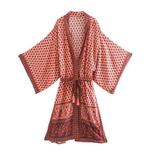 Laden Sie das Bild in den Galerie-Viewer, Oversized Beach Kimono With Sashes Bohemian Cover-Up - www.novixan.com
