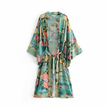 Load image into Gallery viewer, Bohemian Vintage Beach Kimono Swimwear Sashes Floral Cover-Up - www.novixan.com
