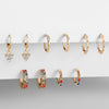 Rhinestone Huggie Earrings Set - www.novixan.com