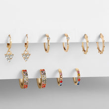 Laden Sie das Bild in den Galerie-Viewer, Rhinestone Huggie Earrings Set - www.novixan.com
