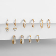 Laden Sie das Bild in den Galerie-Viewer, Rhinestone Huggie Earrings Set - www.novixan.com
