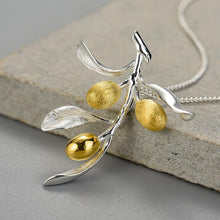 Load image into Gallery viewer, Olive Leaves Branch Fruits Pendant - www.novixan.com
