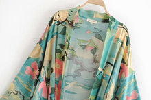 Cargue la imagen en el visor de la galería, Bohemian Vintage Beach Kimono Swimwear Sashes Floral Cover-Up - www.novixan.com
