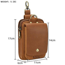 Load image into Gallery viewer, Men&#39;s Waist Leather Bag Belt Pouch Small Phone Holder - www.novixan.com
