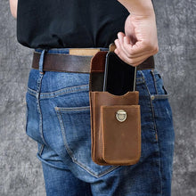 Laden Sie das Bild in den Galerie-Viewer, Men&#39;s Waist Leather Bag Belt Pouch Small Phone Holder - www.novixan.com
