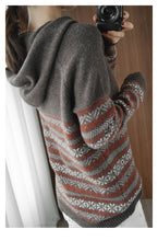Cargue la imagen en el visor de la galería, Women&#39;s Pure Wool Hooded Sweater - www.novixan.com
