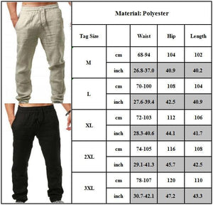 Men's Summer Casual Linen Straight Leg Yoga Pants - www.novixan.com