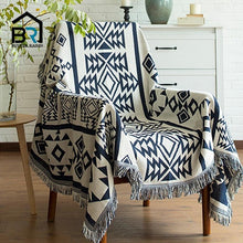 Load image into Gallery viewer, Bohemian Europe Style Sofa Blanket Cotton Knitted Blanket WithTassel - www.novixan.com
