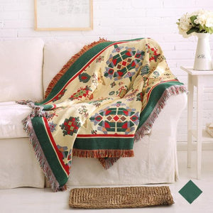 Bohemian Europe Style Sofa Blanket Cotton Knitted Blanket WithTassel - www.novixan.com