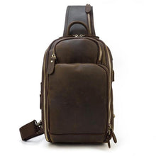 Cargue la imagen en el visor de la galería, Vintage Design  Crossbody Outdoor Leather Backpack - www.novixan.com
