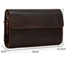 Laden Sie das Bild in den Galerie-Viewer, Leather Clutch Bag With Wrist Strip - www.novixan.com
