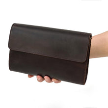 Cargue la imagen en el visor de la galería, Leather Clutch Bag With Wrist Strip - www.novixan.com
