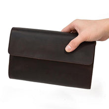 Load image into Gallery viewer, Leather Clutch Bag With Wrist Strip - www.novixan.com
