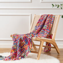 Cargue la imagen en el visor de la galería, Rainbow Soft Knit Travel Bed Sofa Blanket - www.novixan.com
