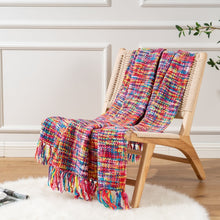 Cargue la imagen en el visor de la galería, Rainbow Soft Knit Travel Bed Sofa Blanket - www.novixan.com
