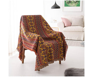 Bohemian Europe Style Sofa Blanket Cotton Knitted Blanket WithTassel - www.novixan.com
