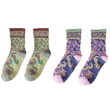 Laden Sie das Bild in den Galerie-Viewer, Women&#39;s Floral Cotton Socks 3 Pair - www.novixan.com
