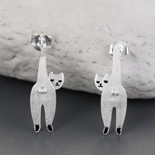 Load image into Gallery viewer, Long Naughty Kitten Cat Stud Earrings - www.novixan.com
