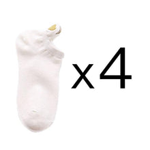 Laden Sie das Bild in den Galerie-Viewer, Embroidery Cotton Ankle Short Socks 4 Pairs - www.novixan.com
