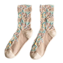 Cargue la imagen en el visor de la galería, Long Cotton Vintage Socks 3 Pairs - www.novixan.com
