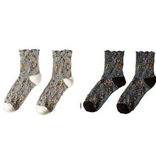 Load image into Gallery viewer, Long Floral Cotton Socks 3 Pairs - www.novixan.com
