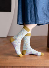 Load image into Gallery viewer, Peacock Feather Pattern Long Socks 5 Pairs - www.novixan.com
