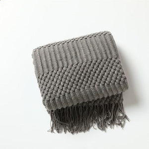 3D Knitted Blanket Cover With Tassel - www.novixan.com