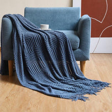Cargue la imagen en el visor de la galería, 3D Knitted Blanket Cover With Tassel - www.novixan.com

