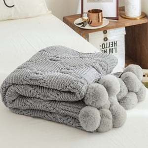 Soft Chenille Knitted Blanket for Bed and Sofa - www.novixan.com